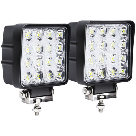 EINFEBEN 12V 24V Projecteur Phare de Travail LED Carré 4X 48W LED Moto Spot Feux Additionnels Offroad Lampe (1/5)