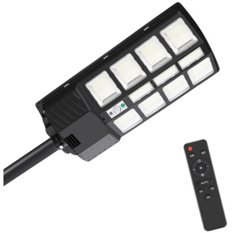 EINFEBEN Lampadaire solaire LED Projecteur solaire étanche avec détecteur de mouvement et télécommande pour extérieur jardin terrasse 300W (1/5)