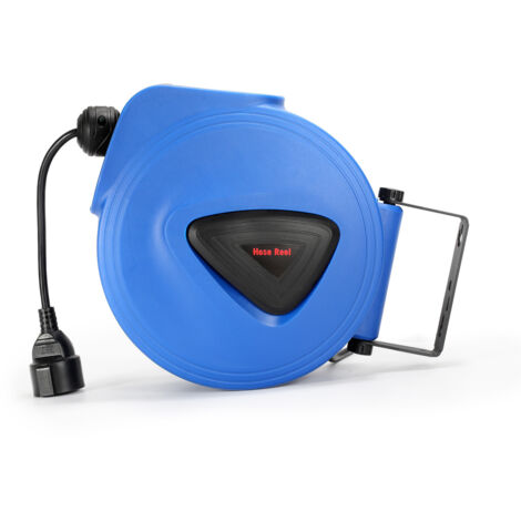 EINFEBEN Enrouleur de câble automatique 20m + 1.5m Enrouleur de câble IP44 pivotant à 180° Trous individuels pour montage mural et au plafond (1/5)