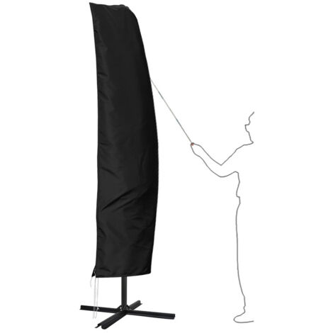 VINGO Housse de parasol résistant aux UV hydrofuge protection UV housse de protection jardin,noir (1/5)