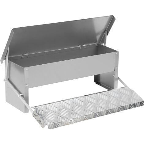 EINFEBEN Mangeoire poules automatique – Alimentateur 5KG avec pédale, trappe et couvercle étanche, pour poules, canards et dindes 50x20x19cm (1/5)