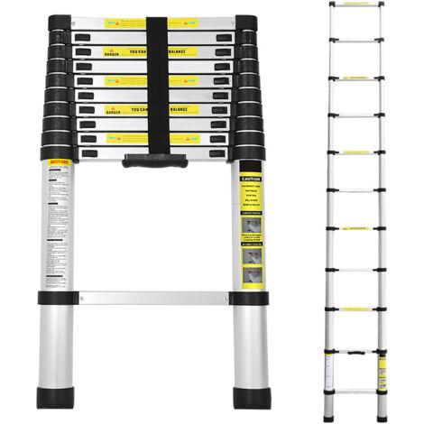 SWANEW Échelle télescopique télescopique en aluminium de 3,2 m - Escabeau extensible, Échelle de grenier (1/5)
