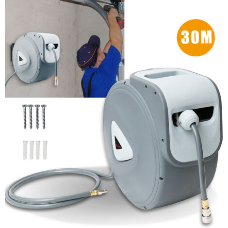 EINFEBEN Enrouleur De Tuyau 30M Raccord 1/4" Dévidoir mural enrouleur automatique tuyau support Enrouleur de tuyau (1/5)