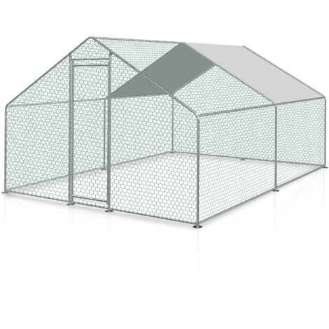 EINFEBEN Enclos poulailler parc grillagé acier galvanisé Cage parc enclos pour animaux 3x3 M (1/5)