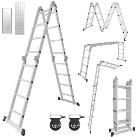 Echelle pliante Echelle multifonctionnelle Echelle télescopique Echelle à cadre A 4x4 470cm Echelle d'appui Echelle domestique Echelle en aluminium (1/5)