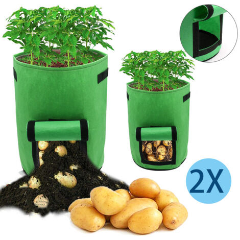 EINFEBEN 2x Sac de plantes avec fenêtre Balcon Jardin respirant Sac de plantes vertes 3540cm 38L Tissu non tissé (1/4)