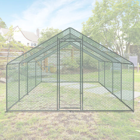 Enclos poulailler parc grillagé acier galvanisé Cage parc enclos pour animaux 8x3 M