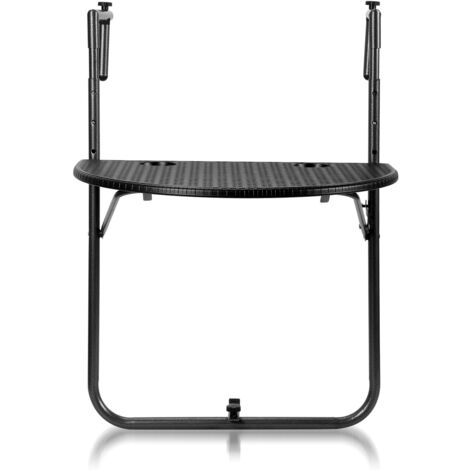 EINFEBEN Table de Balcon Suspendue Pliable ,Table Rabattable en Hips et Métal avec Revêtement Anti-Rouille pour Balcon Jardin, 6040cm, Noir (1/5)