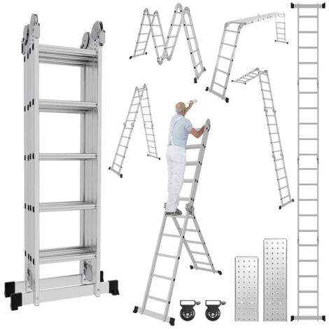 Echelle pliante Echelle multifonctionnelle Echelle télescopique Echelle à cadre A 4x5 582cm Echelle d'appui Echelle de ménage Echelle en aluminium (1/6)