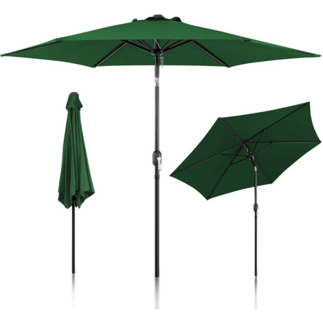 SWANEW Parasol Droit jardin avec protection UV et fonction inclinable Ø270cm Vert (1/5)