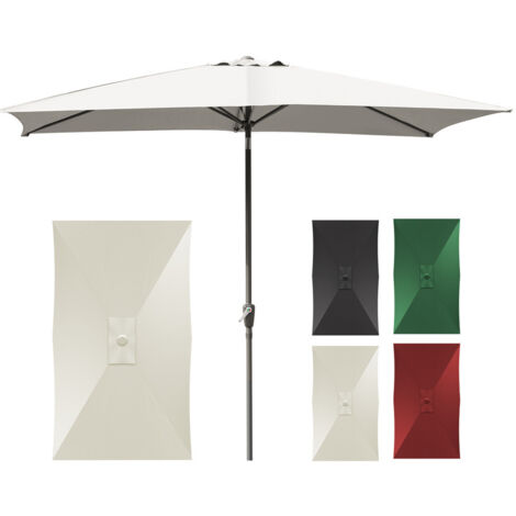 SWANEW Parasol rectangulaire UV jusqu'à UV30+, Inclinable 200x300cm, avec support, Beige (1/5)