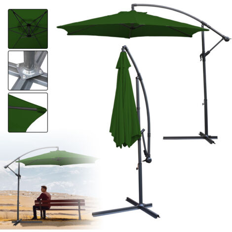 3.5m Parasol Parapluie de jardin Terrasse UV30+ Parasol de marché,Vert (1/5)