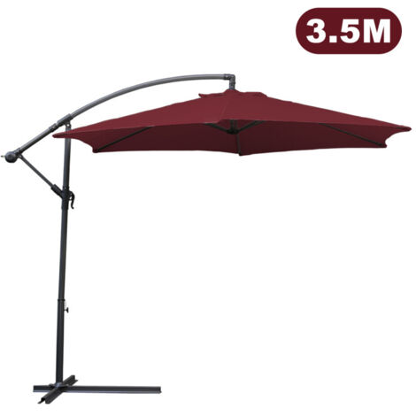 EINFEBEN Parasol Deporté Jardin Pavillon 350 cm - Rouge (1/5)