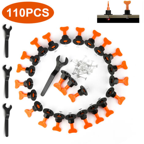 Kit de Nivellement pour Carrelage 110x niveleur de carrelage avec clé spéciale, kit de nivellement de carrelage réutilisable (1/5)