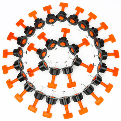 Niveleurs de Tuiles 220 pièces Nivellement des Carreaux Système d'alignement kit de Nivellement,kit de nivellement de carrelage réutilisable pour la construction de sols et de murs (1/5)