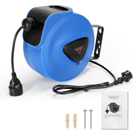 EINFEBEN enrouleur electrique automatique enrouleur electrique mural 20 m boîtier plastique cordon 1,5m pivotable 180° (1/5)