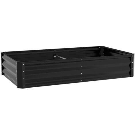 EINFEBEN Jardinière surélevée fleurs Lit surélevé de jardin 160x90x30 cm plantes Jardiniere Noir (1/5)