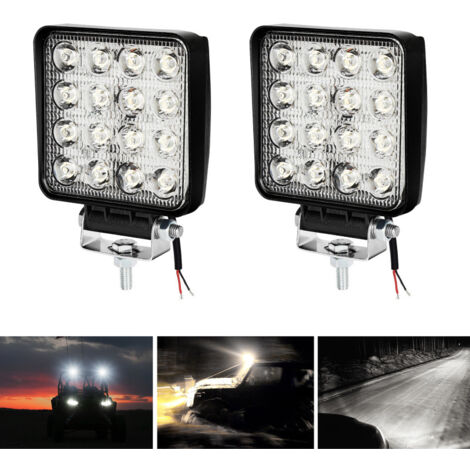 EINFEBEN 2x 48W Phare de Travail Carre a Leds Angle 60 DC 12V-24V Quad Camion Bateau Tracteur Offroad Impermeable (1/4)