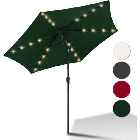 Parasol de jardin - Parasol - Résistantes à Intempéries - Ø 270 cm - Vert, Parapluie hawaïen, Parapluie d'extérieur, vec LED (1/5)