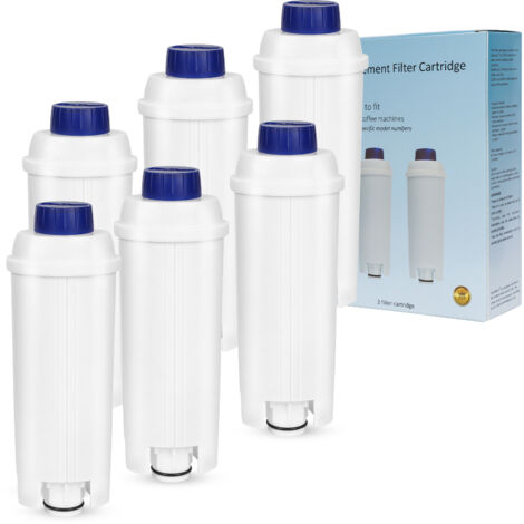 6x Filtre à eau pour Delonghi compatible pour DLSC002 ECAM ETAM EC800 avec charbon actif pour 60 litres d'eau (1/5)