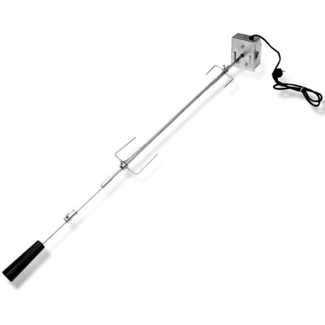 Broche BBQ 117cm 230V en Acier affiné 2 Fourches incluses Grillade Rôtisserie Barbecue (1/5)