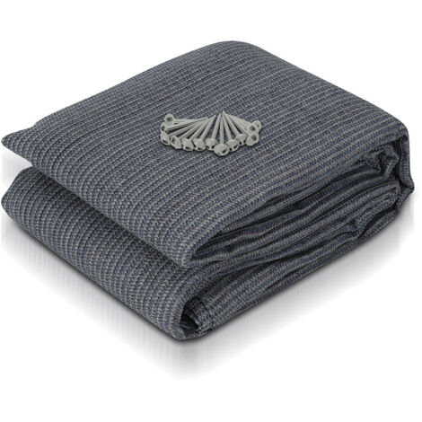Wolketon Wolketon Tapis d'extérieur Tapis de Tente Tapis de Voyage de Camping Tapis de Auvent Caravane 250X250cm Bleu-gris (1/5)