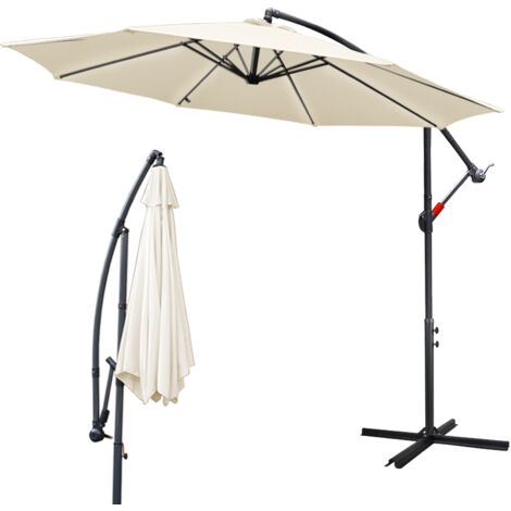 SWANEW Parasol Deporte Protection UV et résistant aux intempéries Ø350cm Beige (1/5)
