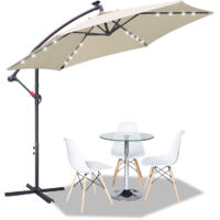 EINFEBEN Parasol déporté inclinable - Parasol - Parasol de jardin - Avec protection UV - beige 3.5m