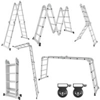 SWANEW Echelle pliante Echelle multifonctionnelle Echelle télescopique Echelle à cadre A 4x4 470cm Echelle domestique Echelle en aluminium