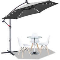 EINFEBEN Parasol déporté inclinable - Parasol - Parasol de jardin - Avec protection UV - Gris 3.5m