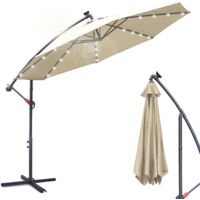 EINFEBEN Parasol - parasol jardin, parasol, parasol de balcon - 350 cm Beige mit LED