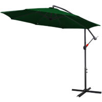 Parasol, parasol de jardin avec 6 baleines, parasol de marché inclinable, parasol de terrasse pour le jardin, la plage 300cm vert