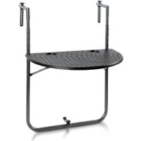SWANEW Table de balcon table suspendue 60x40cm table pliante semi-circulaire pliable table suspendue de balcon