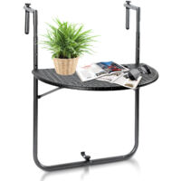 SWANEW Table de balcon table suspendue 60x40cm table pliante semi-circulaire pliable table suspendue de balcon