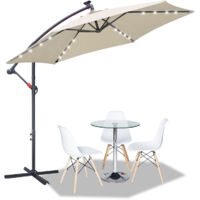 EINFEBEN Parasol déporté inclinable - Parasol - Parasol de jardin - Avec protection UV - beige 3m