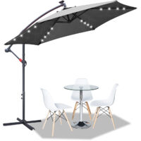 EINFEBEN Parasol déporté inclinable - Parasol - Parasol de jardin - Avec protection UV - Gris 3m