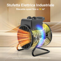 Termoventilatore 3000W - Riscaldatore elettrico con termostato, angolo regolabile per casa e cantiere - DAHTEC