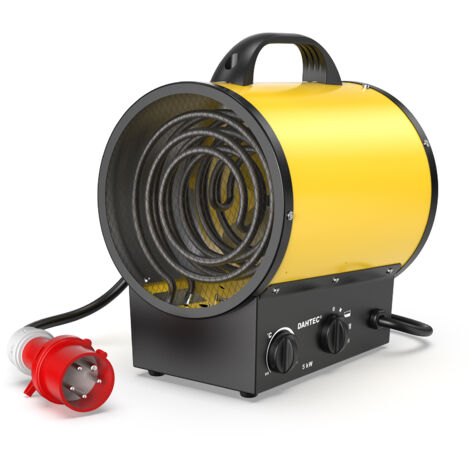 DAHTEC Portable Industrial Heater 5000W YELLOW - Fan Heater with Handle, Thermostat & Overheat Protection - For Construction Site, Home & Garage (1/5)