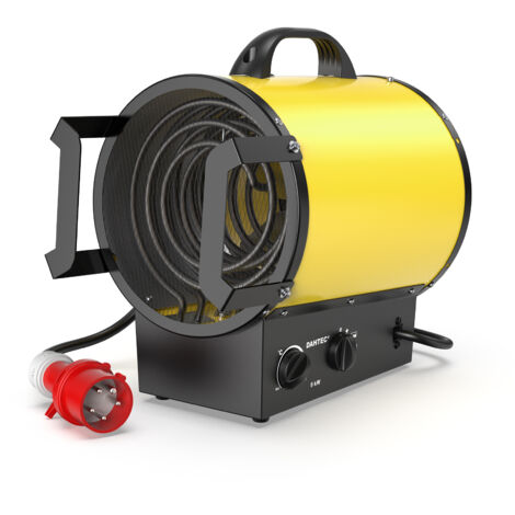 DAHTEC Portable Industrial Heater 9000W YELLOW - Fan Heater with Handle, Thermostat & Overheat Protection - Ideal for Construction Site, Garage & Home