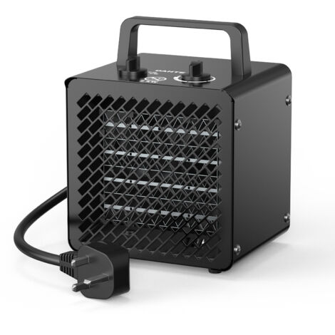 Electric Ceramic Heater 2000W – Compact fan heater for office use, fast and energy-efficient heating – Black [Energy Class A]
