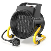 DAHTEC Fan Heater 2000W Black - Energy Class A - Modern & Elegant Design - Precise Thermostat - For Indoor Use.