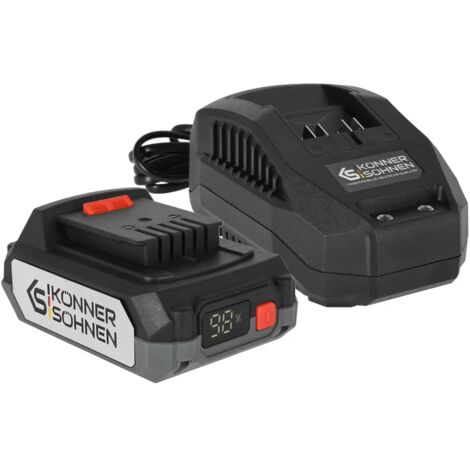 Könner & Söhnen KS 20V2-1-KIT Starter-Kit: 20V 2Ah Li-Ion Akku & 2,4A Ladegerät, Ladezeit 60 Min, Kompaktes Universal 20V System (1/2)