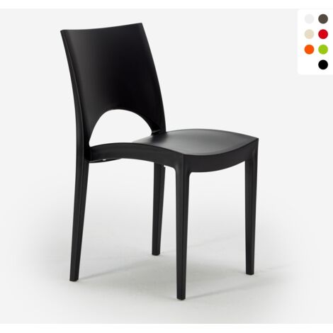 Paris Grand Soleil Stühle für Küche Zuhause Bar Polypropylen stapelbar - Schwarz