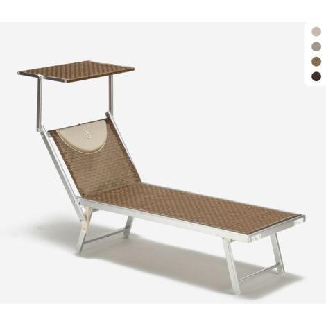 Liegestuhl Strandliege Sonnenliege aus Aluminium Santorini Limited Edition - Moka - Braun Santorini