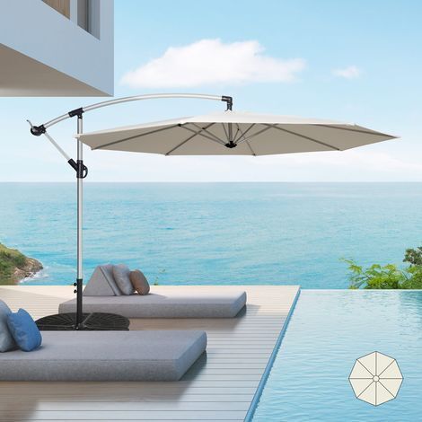 Gartenschirm 3 Meter exzentrisch Aluminium achteckig Bar Hotel Fan