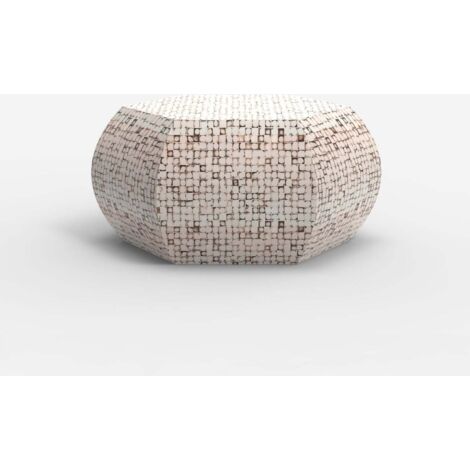 Couchtisch mit Intarsien aus Holz Wohnzimmer zeitgenössisch weiß Zena (1/4)
