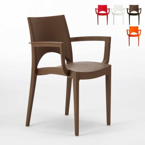 Paris Arm Grand Soleil Stühle aus Polypropylen mit Armlehnen für Bar und Restaurant - Braun