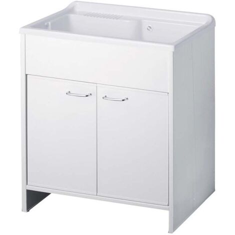 Waschbecken mit Schrank aus PVC Weiss 80x50 cm mod. Garden