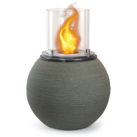 Divina Fire - Bioethanol-Kamin-Gartenkohlebecken für drinnen und draußen BOTTICELLI Salbeigrün d.40 x h54