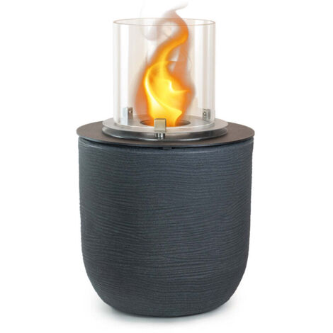 Divina Fire - Bioethanol-Kamin-Gartenkohlebecken für drinnen und draußen RAFFAELLO Ghisa Grigio d.35 x h55